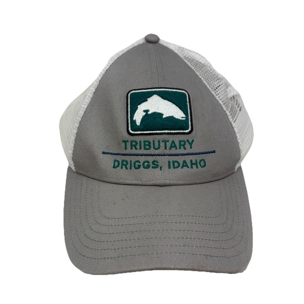 SIMMS Angler Hat Cap Mesh Snap Back Fishing Tributary Driggs Idaho Gray